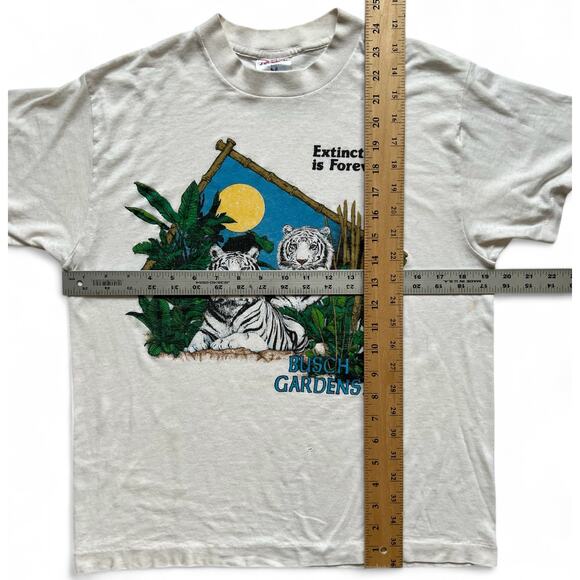 Vintage Extinction Is Forever Busch Gardens Tiger Nature T Shirt Single Stitch L - Picture 11 of 11